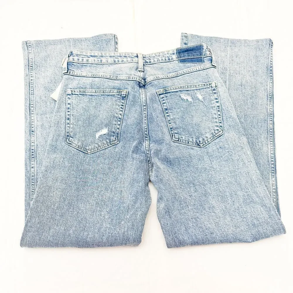 AMO Georgia Flare Mid Rise Flare Respect Leg Long Inseam Denim jeans Size 30 NWT